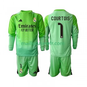 Maillot de Foot Real Madrid Thibaut Courtois 1 Extérieur 2025-26 Manches Longues - Enfant